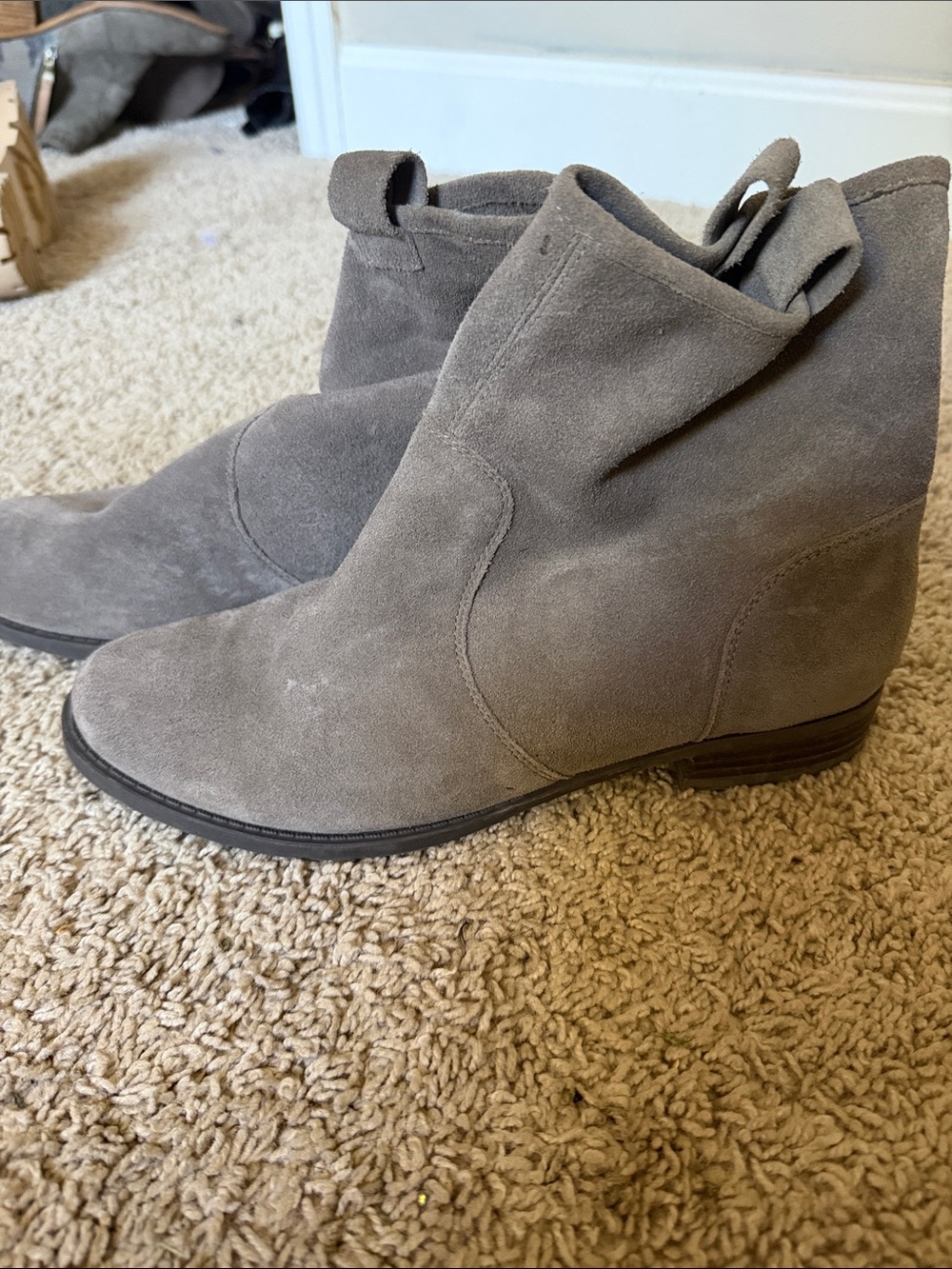 Sole Society Gray Suede Ankle Booties